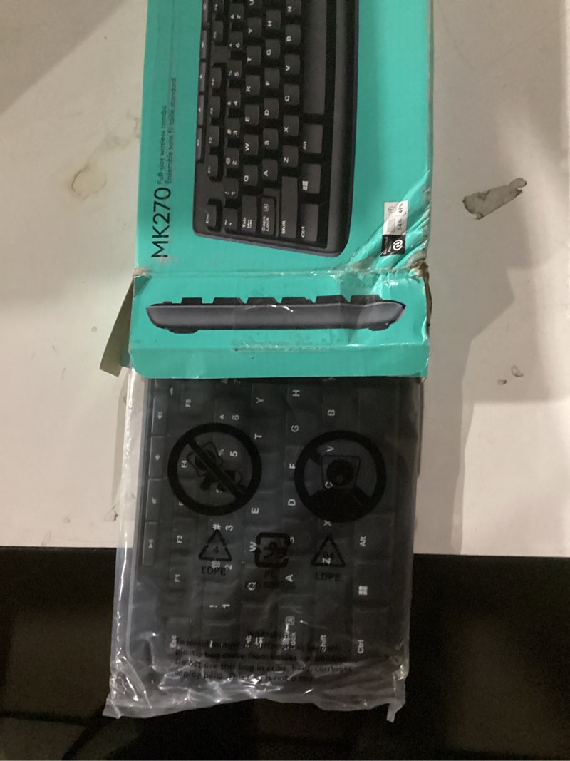 Condition photo showing New/Like New for Logitech MK270 Wireless Keyboard and Mouse Combo for Windows, 2.4 GHz, 8 Multimedia Keys, PC, Laptop, Wireless Keyboard Compact Mouse Combo - Black Black 1 Pack Combo