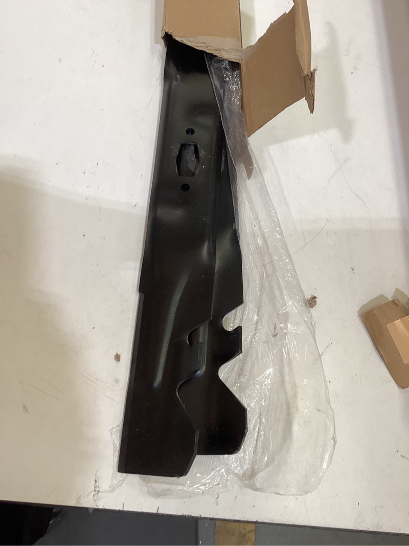 Condition photo showing As Is for 2 pack 490-110-c203 mulching blades for 46 inch mower deck