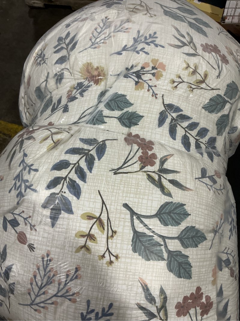 Condition photo showing Good Condition for Botanical Cotton Comforter Queen Size - Lake Green Comforter with Dusky Blue & Warm Rust Leaves on Ivory,Reversible Lightweight Bedding Sets 3Pcs(Polka Dot)