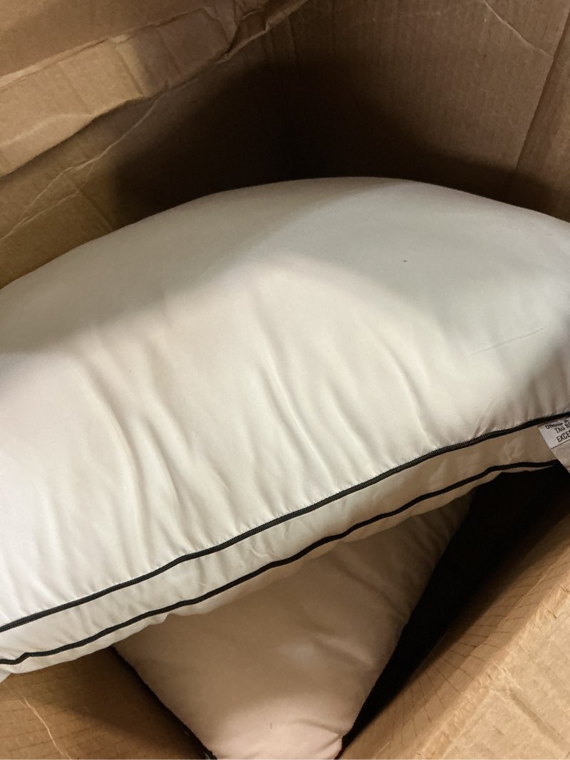 Condition photo showing As Is for Premium Pillows Standard Size Set of 2, Fluffy and Supportive 7D Down Alternative Bed Pillow, Luxury Soft Hotel Quality Gusseted Pillow for Side Back Stomach Sleeper,Relief Neck Head and Shoulder Pain Pack of 2 Standard - 20" x 26" White