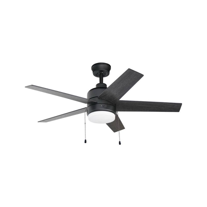 harbor breeze sunport pull-chain ceiling fan matte black finish 52”