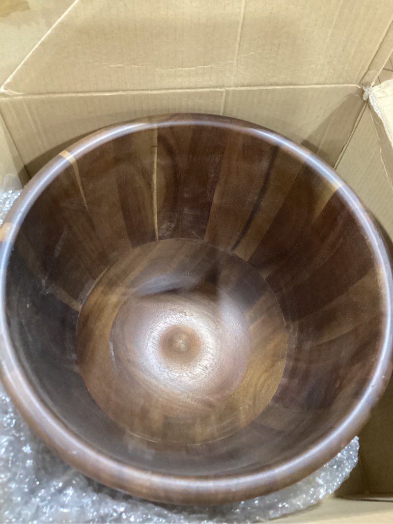 Condition photo showing Good Condition for spaceaid wooden bowl for mixer - kitchen space aid acacia wood mixing bowls holder for stand mixer, compatible with 4.5 & 5 qt tilt-head models kitchen, light wood