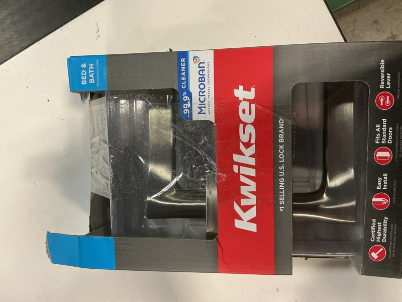 Condition photo showing Good Condition for kwikset signature series tripoli satin nickel interior bed/bath privacy door handle