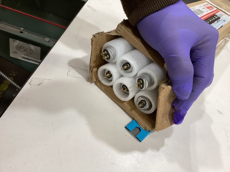 Condition photo showing As Is for 22 Inch F14T5/WW Fluorescent Light Bulb, 3000K Warm White, T5 14 Watts Fluorescent Replacement Bulb for Counter and Cabinet Fixture, G5 Base - 6 Pack 3000k Warm White 6 Pack