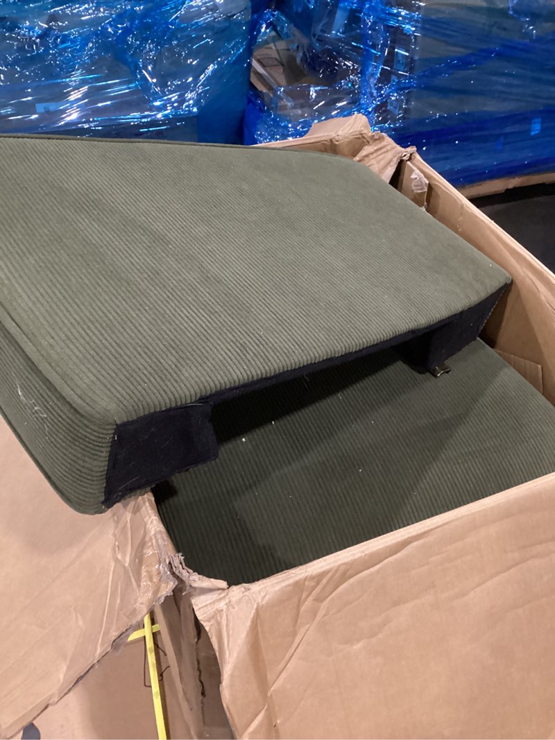 Condition photo showing As Is for Recliner Chair, 360° Swivel Rocking Glider Chair for Adults with Adjustable Backrest & Footrest, Cozy Linen Upholstered Armchair for Living Rooms, Bedrooms, Apartments, Beige Beige-linen