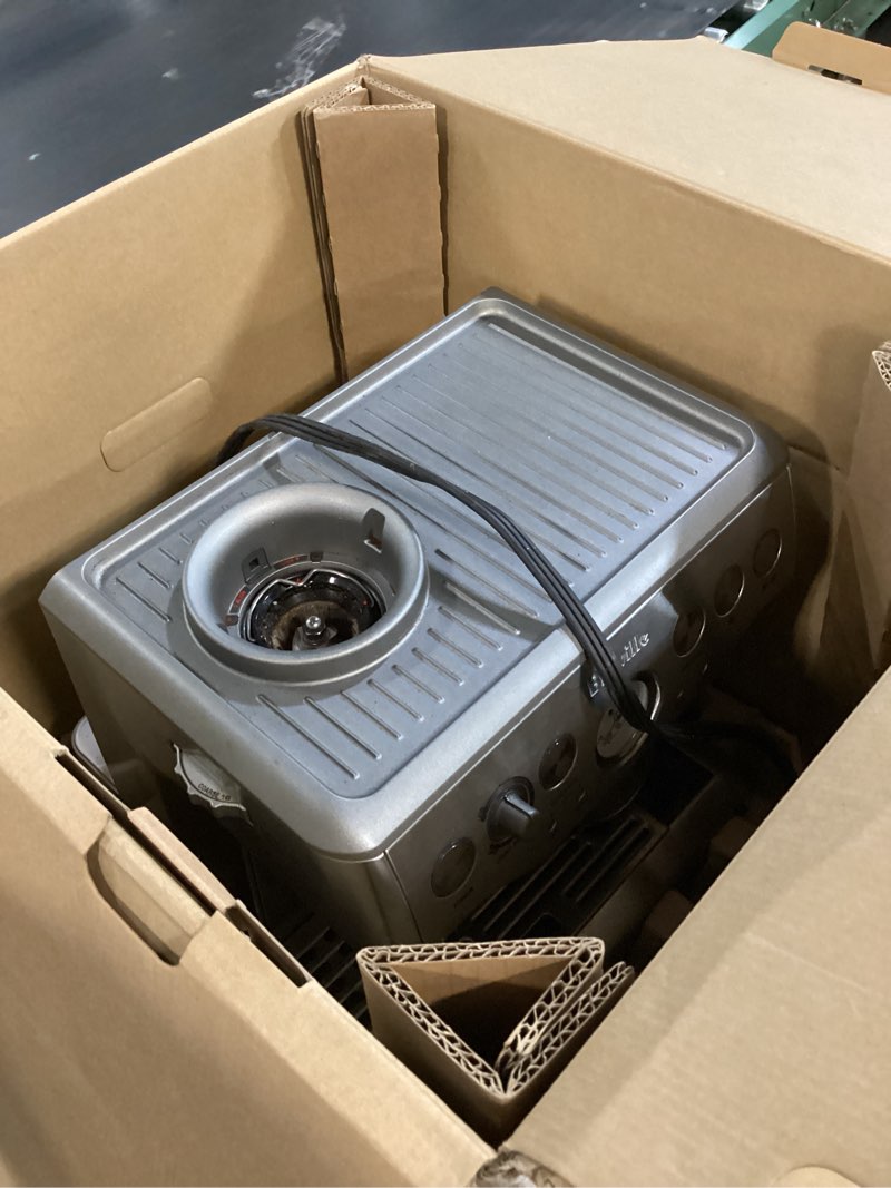 Condition photo showing As Is for breville barista express espresso machine bes870xl, brushed stainless steel