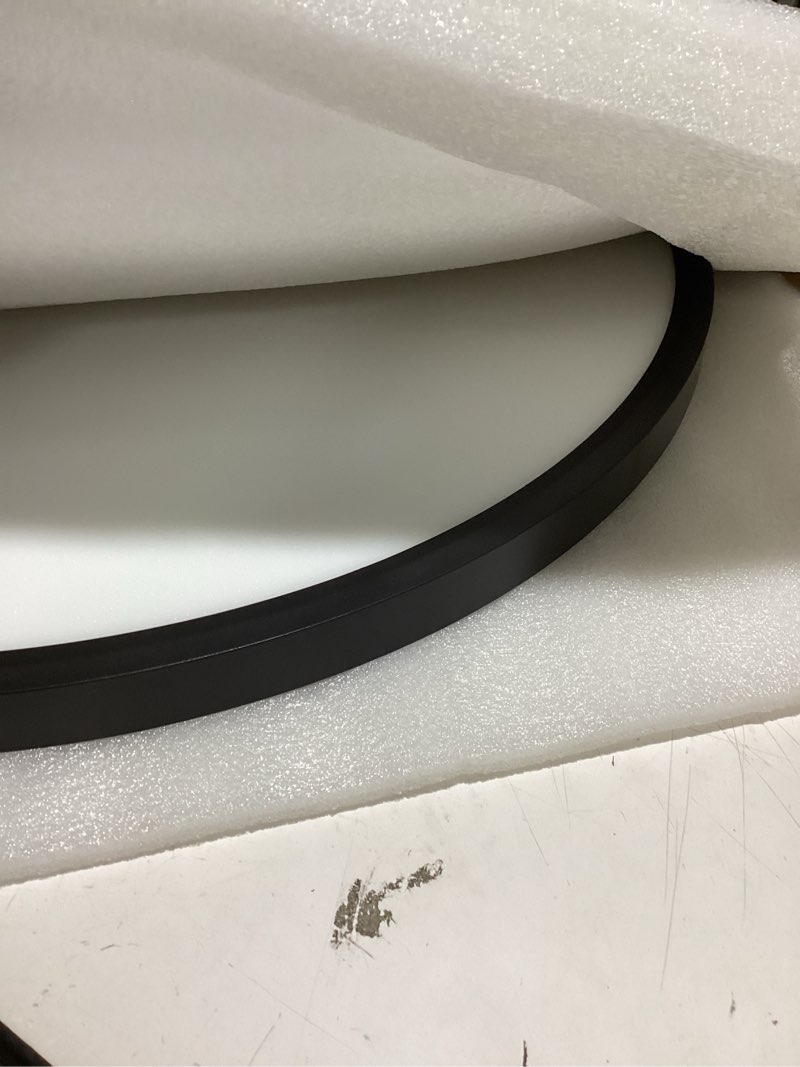 Condition photo showing Good Condition for 24 Inch Flush Mount Ceiling Light Fixture Dimmable with Remote Control, 56W, 5600 Lumen, Modern, Round, Black, for Kitchen, Dining Room, Bedroom, Living Room, Home Office Black 24 inch