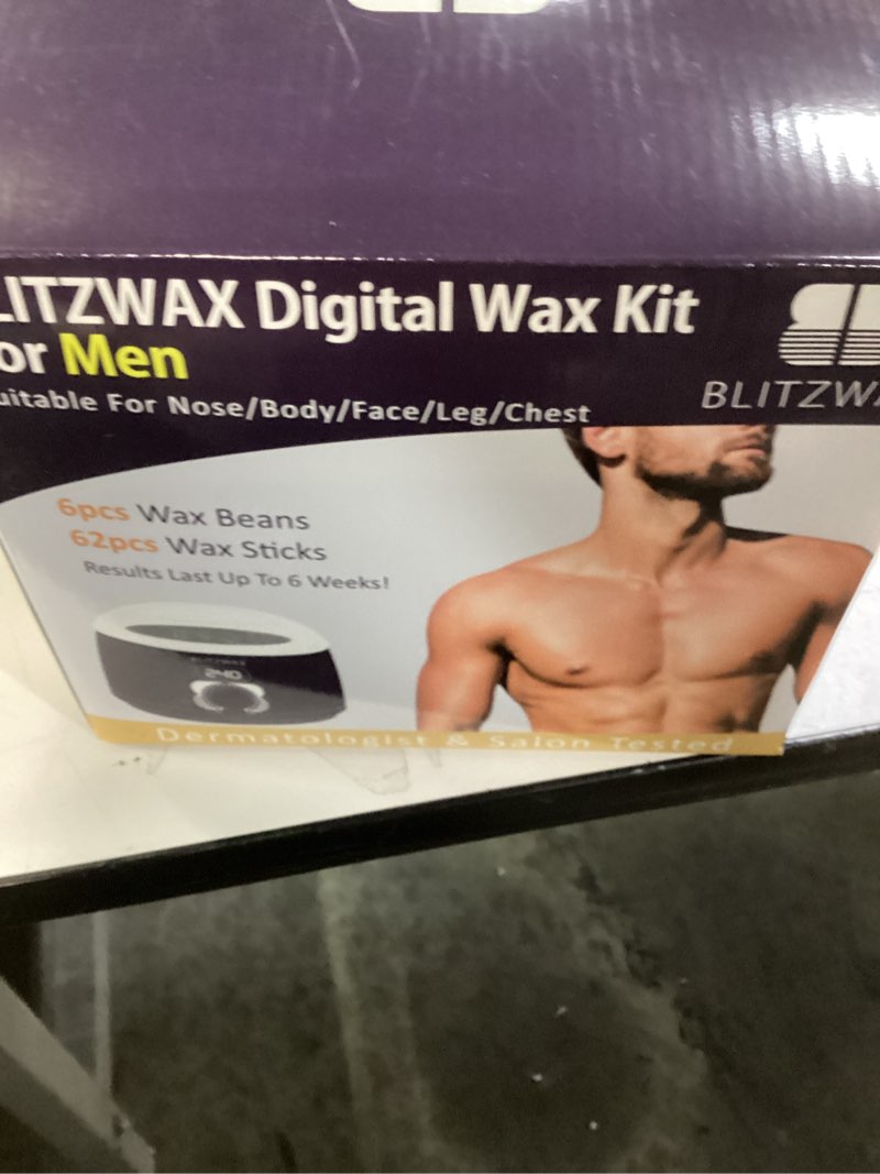 Condition photo showing New/Like New for BLITZWAX Back and Nose Waxing Kit for Men, Hard Wax Warmer for Brazilian, Body and Face, At Home Hair Removal Kit, Beginner Friendly, Quick Heating, 93 Accessories, Royal Blue
