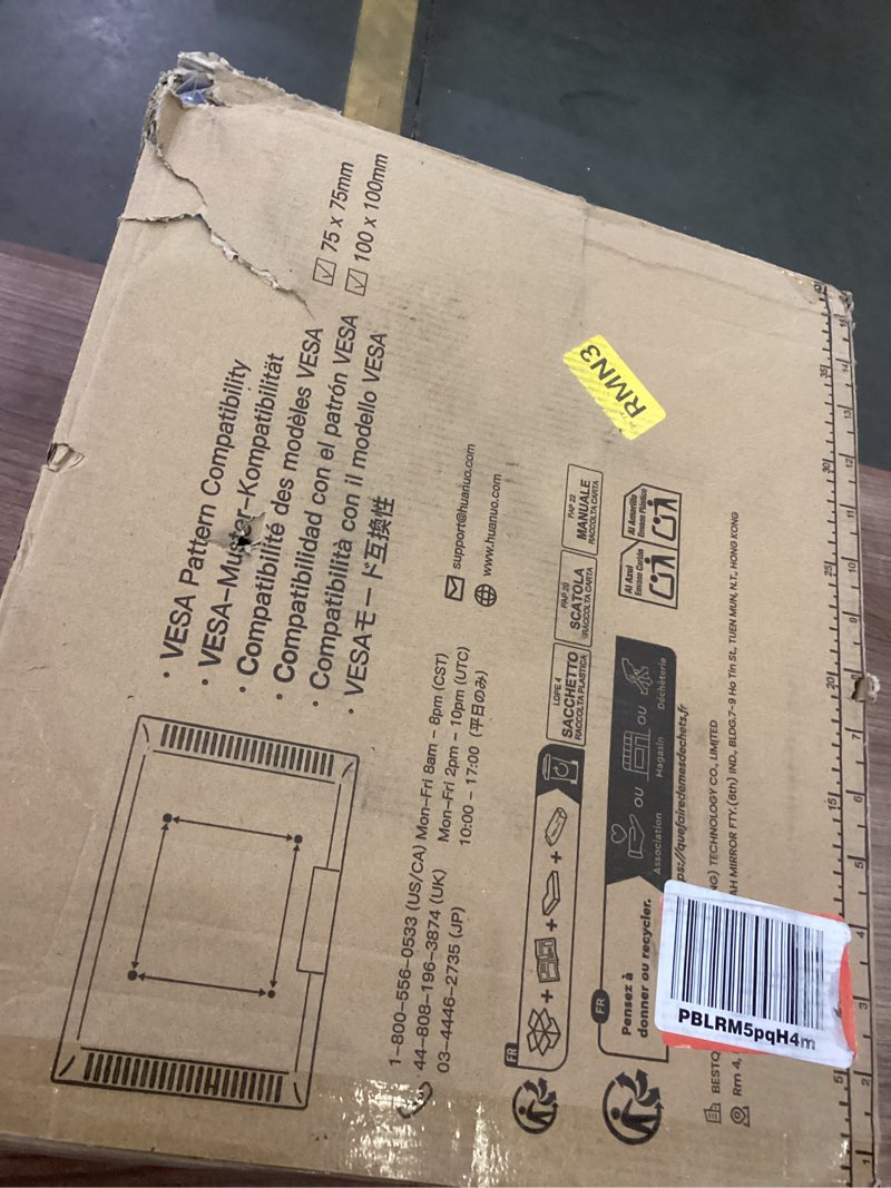 Condition photo showing Good Condition for HUANUO Triple Monitor Mount for 13-27 inch Computer Screens, Gaming 3 Monitor Desk Mount with Arm Holds 19.8lbs, Triple Monitors Stand with Tilt, Swivel, Rotation, VESA 75x75, 100x100mm