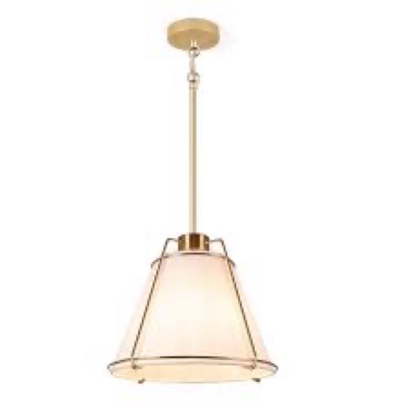 Leibuy 1 - Light Brass Pendant  Metal Chandelier Fabric Shade