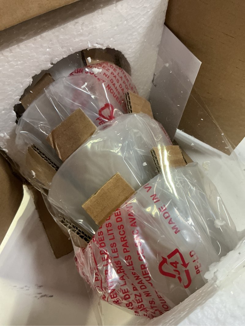 Condition photo showing Good Condition for Aspen Creative 23137-4A Transitional Frosted Ceiling Fan Shade, 2-1/8" Fitter, 4-3/4" Diameter x 4-3/4" Height, 4 Pack Replacement Glass Frosted F