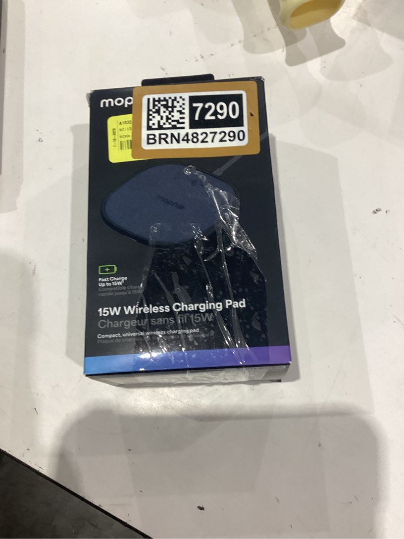 Condition photo showing As Is for mophie universal - wireless charging pad + ac power adapter - 15 watt - black