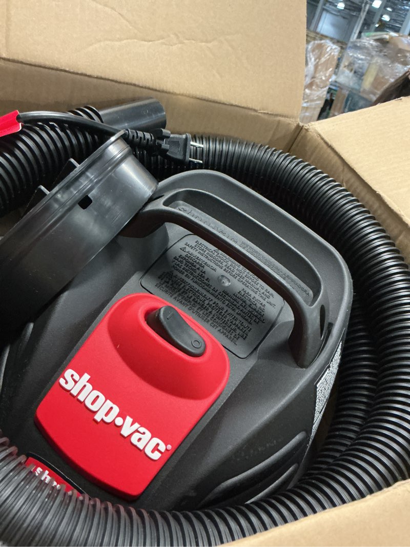 Condition photo showing Good Condition for Shop-Vac 5 Gallon 4.5 Peak HP Wet/Dry Vacuum, Stainless Steel Tank, Portable Shop Vacuum with Filter, Hose and Accessories for Garage, Workshop. 5920588