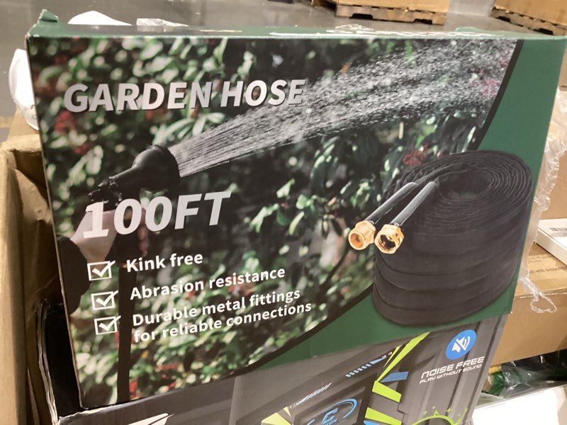 Condition photo showing New/Like New for itsonestep garden hose 100ft, 3/4ght non-expanding water hose lightweight, flexible garden hose with 10 function nozzle, kink-free, sturdy, high-pressure, abrasion resistant hoses for yard, garden black 100ft