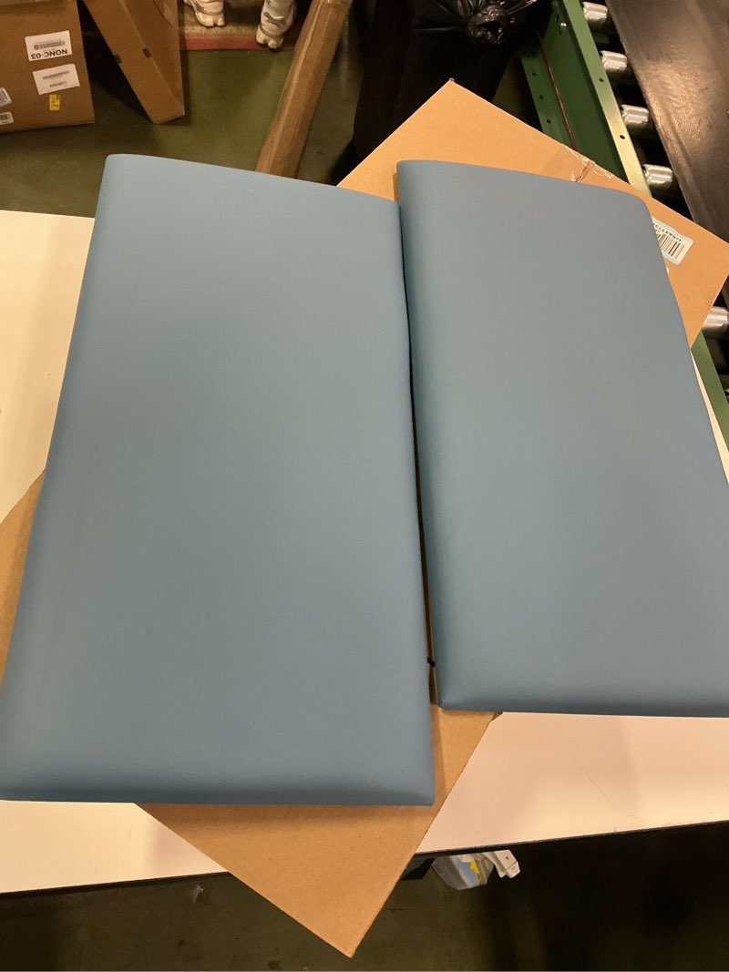 Condition photo showing Good Condition for 3D Anti-Collision Wall Padding for Kids, Peel and Stick Upholstered Wall Panels, Queen Headboard, Playroom Decorative Protection Wall Stickers, Pack of 2 Panels Sized 23.6” X 11.8” (Dark Gray Blue)