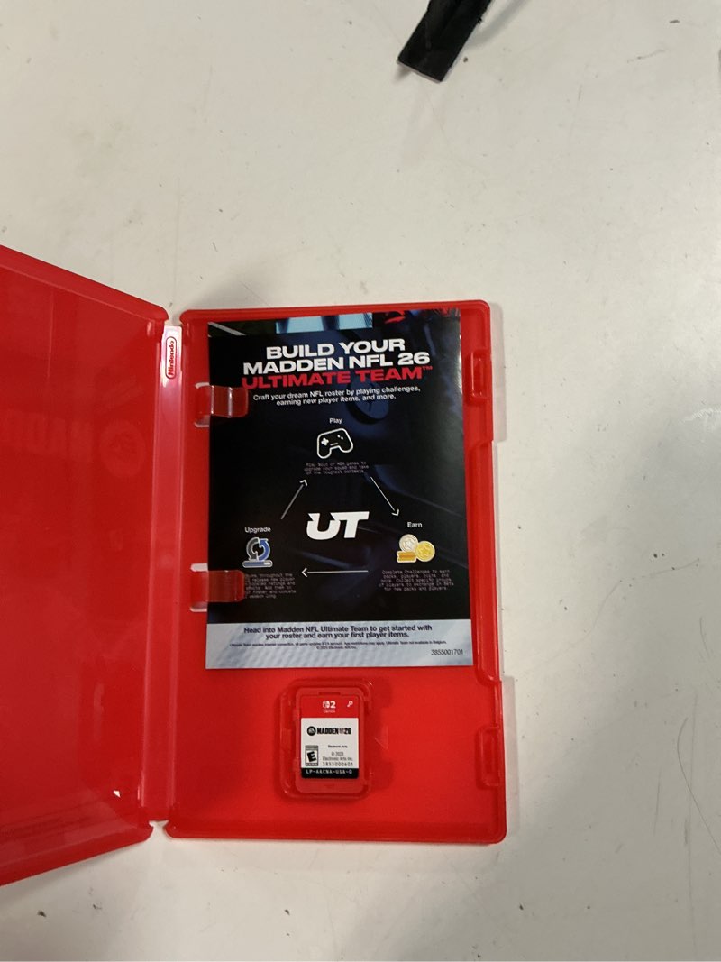 Condition photo showing As Is for ea sports madden nfl 26, nintendo switch 2
