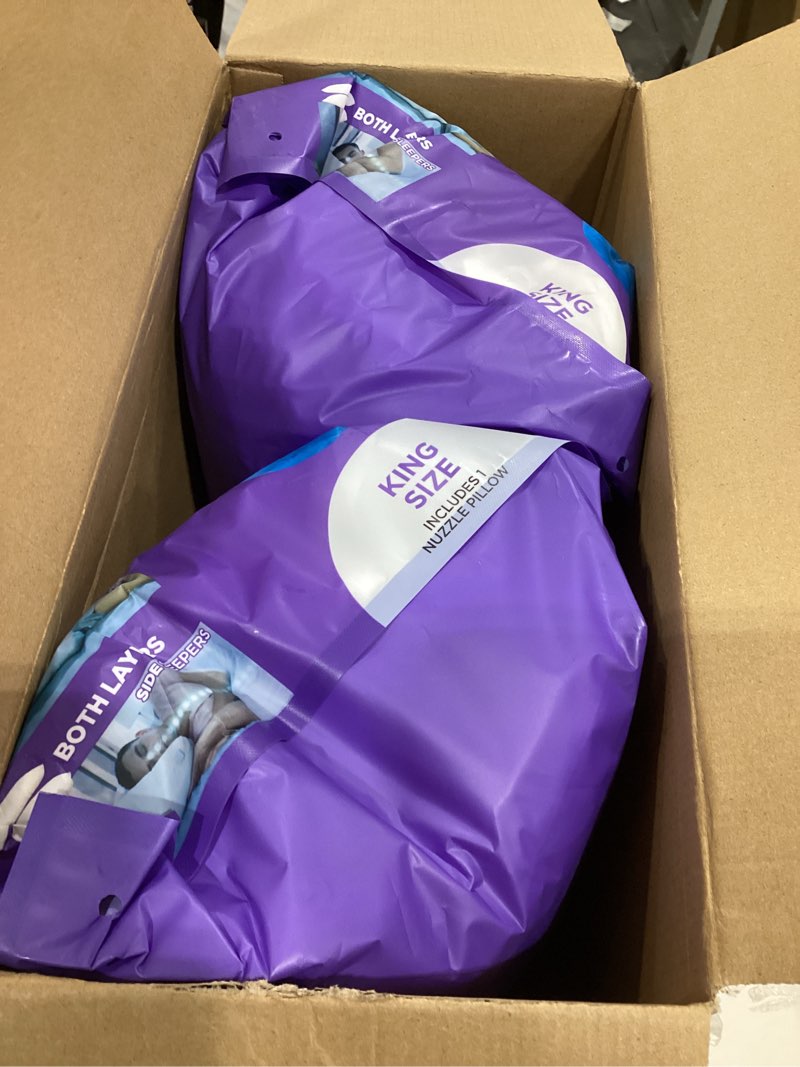 Condition photo showing New/Like New for Nuzzle Cooling Adjustable Pillows for Side Sleepers, Luxury King Size Set of 2 Bed Pillows Hotel Collection - Best Adjust Height Soft Firm Pillows for Back, Stomach and Side Sleepers King SIze (Set of 2) White