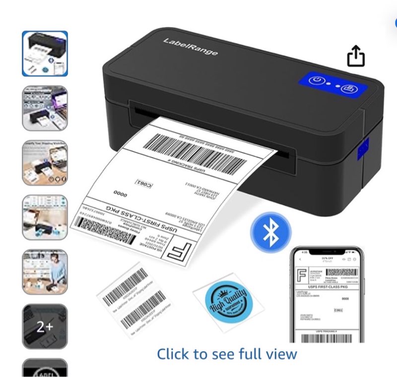 Bluetooth Thermal Label Printer for Mac, Windows, Phone, Tablet, Wireless 4x6 Shipping Label Printer for Shipping Packages, Support USPS, Ebay, Amazon, Pirate Ship