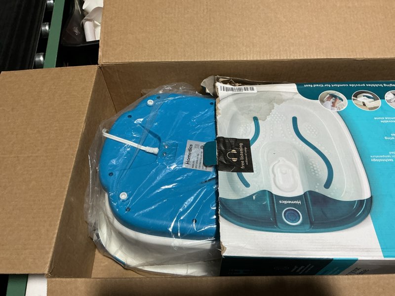 Condition photo showing Good Condition for Homedics Bubble Mate Foot Spa, Toe Touch Controlled Foot Bath with Invigorating Bubbles and Splash Proof, Raised Massage Nodes and Removable Pumice Stone