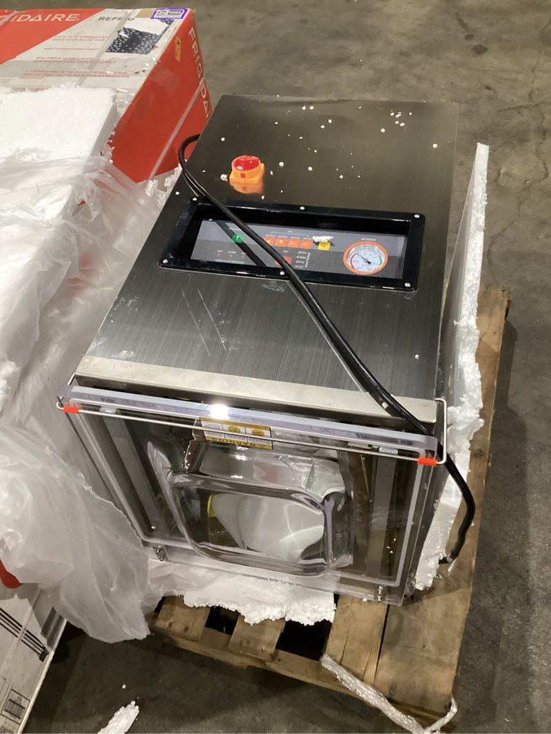 Condition photo showing As Is for vevor chamber vacuum sealer, 100kpa powerful vacuum sealing machine, led screen, one-touch compact meat packing machine with 2 sealing strips & 60 vacuum bags, for dry & wet food preservation
