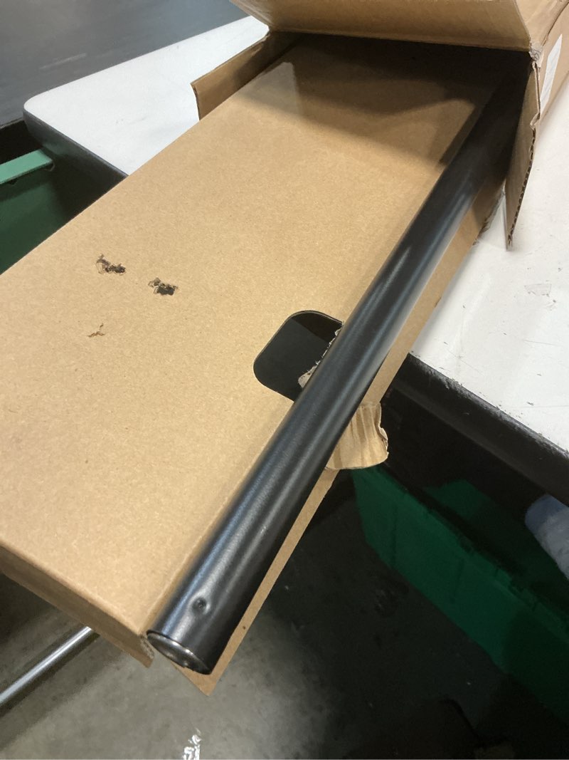 Condition photo showing As Is for 50" to 72" neverrust rustproof adjustable tension curved shower rod oil rubbed bronze - zenna home: aluminum, lifetime warranty