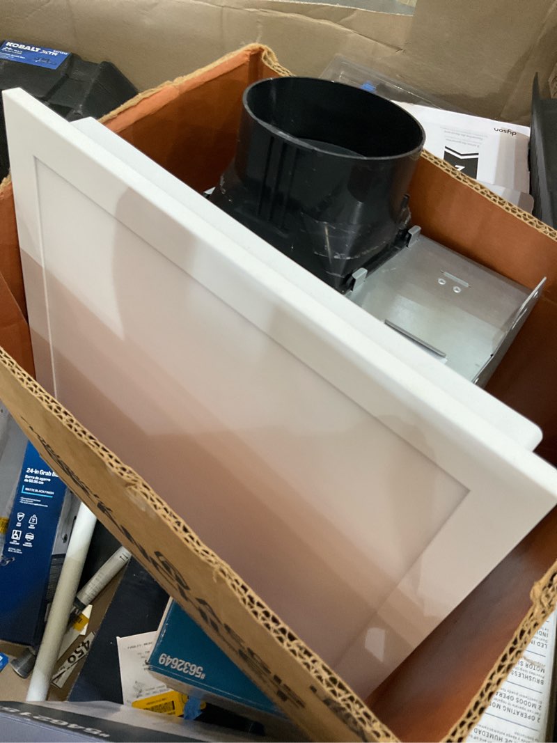 Condition photo showing As Is for bathroom exhaust fan with an integrated led light fixture