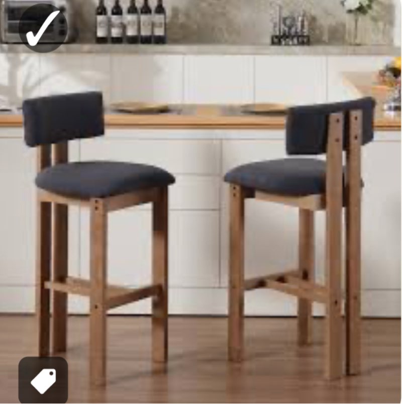 Francile Upholstered Counter Stool with Solid Wood Frame (Set of 2)