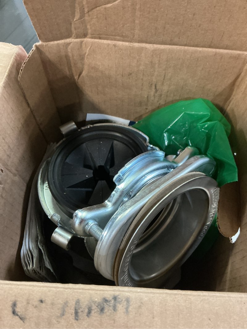 Condition photo showing As Is for insinkerator badger 5xl continuous feed 1/2-hp septic safe non-corded garbage disposal