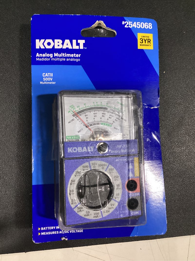 Condition photo showing Good Condition for kobalt analog display multimeter 0.25 amp 500v