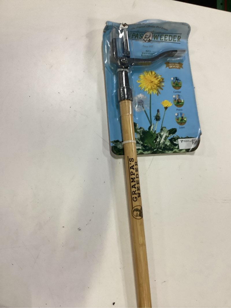 Condition photo showing Good Condition for grampa s weeder - the original stand up weed puller tool with long handle - made with 4-claw steel head design - easily remove weeds without bending  pulling  or kneeling