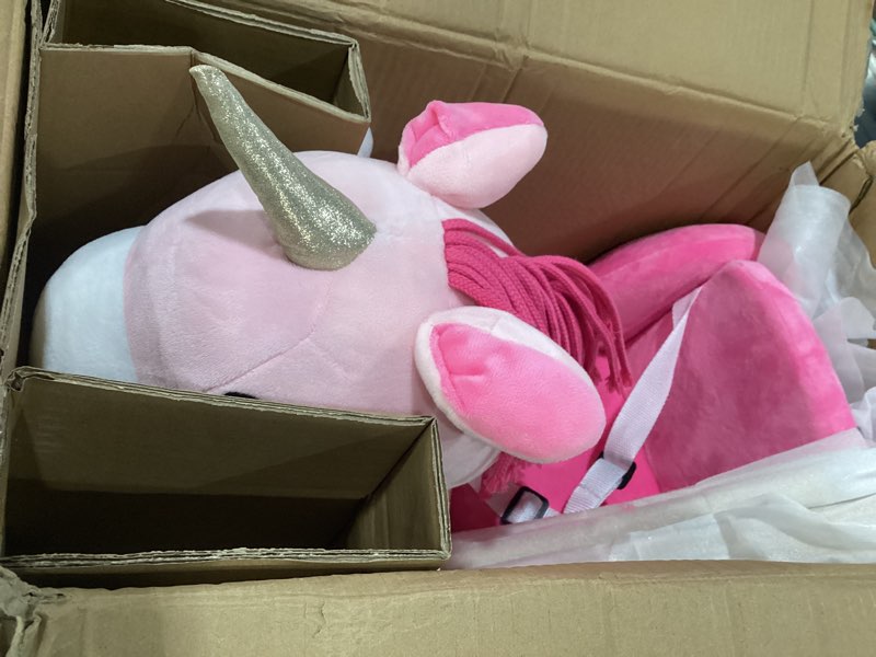 Condition photo showing Good Condition for labebe - Baby Rocking Horse, Ride Unicorn, Kid Ride On Toy for 6 Month-3 Year Old, Infant (Boy Girl) Plush Animal Rocker, Toddler/Child Stuffed Ride Toy (Pink)