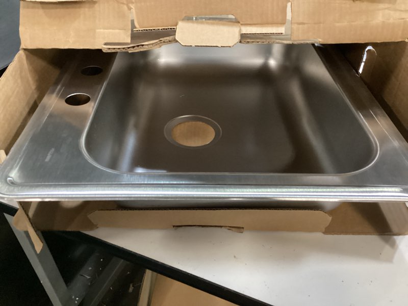 Condition photo showing Good Condition for elkay ge125213 dayton single bowl drop-in stainless steel sink 25 x 21 single bowl 3 faucet holes