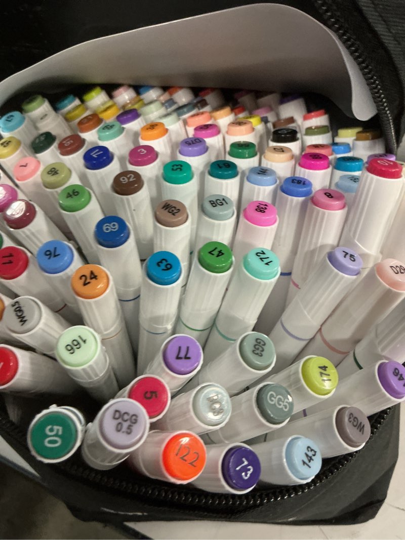 Condition photo showing New/Like New for Smart Color Art 108 Pack Art Markers, 107 Alcohol Based Marker Pens and 1 Blender, Dual Tip Coloring Permanent Markers Highlighters with Case, Excellent for Adults Kids Marking Drawing Sketching