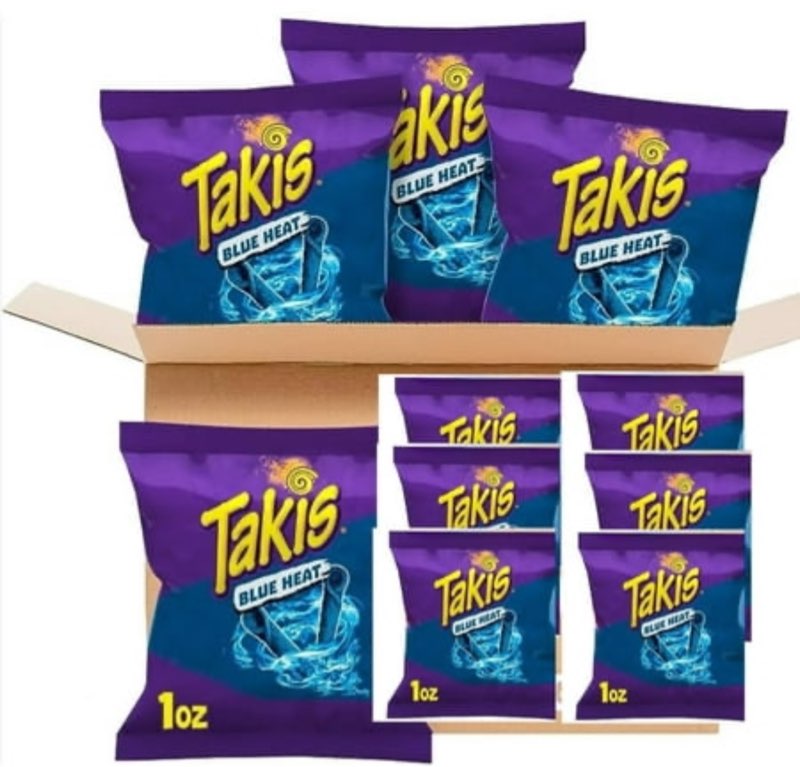 Takis Rolls Spicy Blue Heat Hot Chili Pepper Tortilla Chips (1oz  40 units) Blue Heat)(( Best Before/AUG/04/2025))