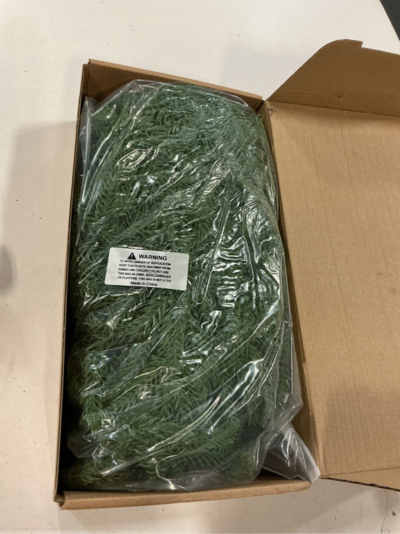 Condition photo showing New/Like New for Christmas Garland Norfolk Pine Garlands Artificial Greenery Garland for Mantle Table Fireplace Stairs Christmas Decor Garland Windows Porches Holiday Garlands Indoor Outdoor Decoration (9FT) 9FT-1PCS
