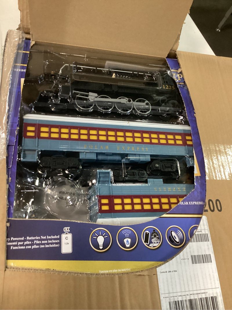 Condition photo showing New/Like New for Lionel Battery-Operated The Polar Express Toy Train Set with Bluetooth, Locomotive, Train Cars, & Track with Authentic Train Sounds, Lights, & Water Vapor Smoke Effects for Kids 4+