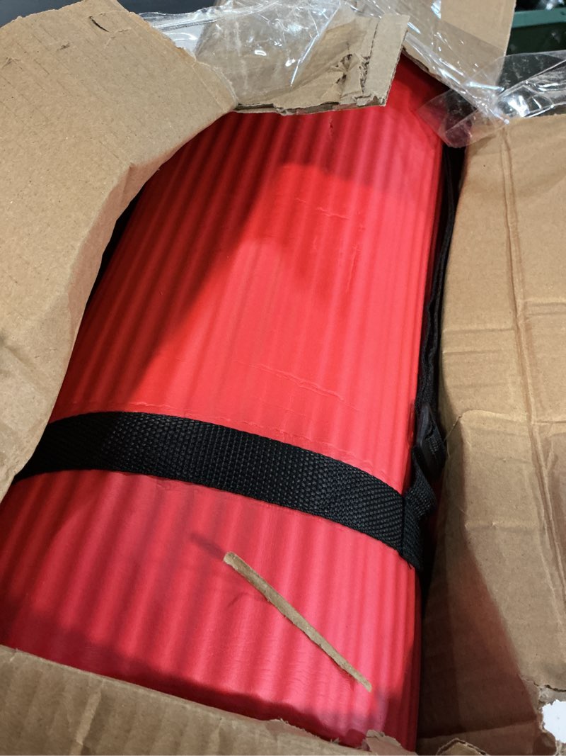 Condition photo showing Good Condition for Fitvids All Purpose 1/2-Inch Extra Thick High Density Anti-Tear Exercise Yoga Mat and Knee Pad with Carrying Strap, Multiple Colors red