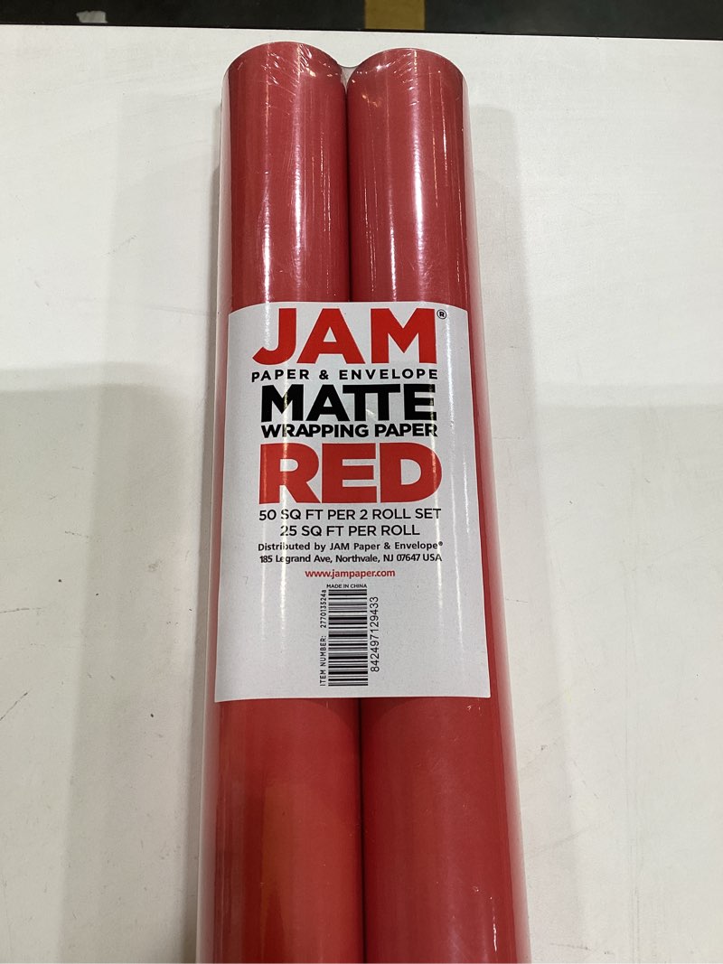 Red matte wrapping paper set of 2