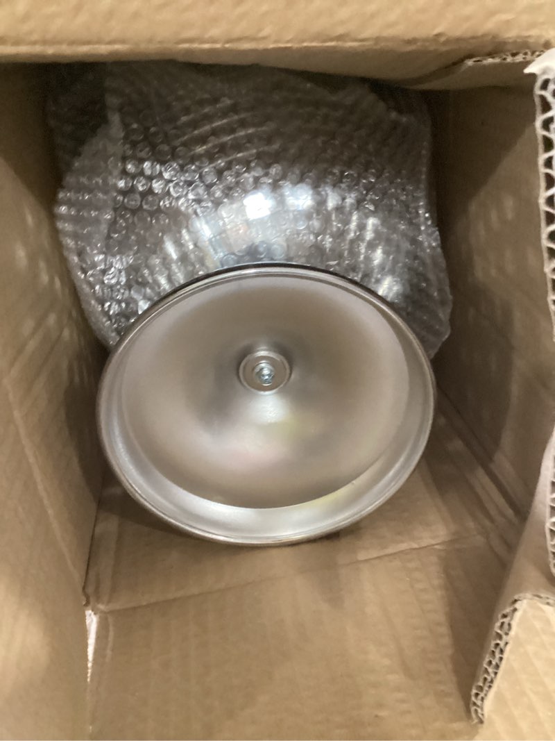 Condition photo showing Good Condition for disco ball globe tabletop decor – 8 inch large mirror disco sphere sculpture with metal base, retro modern decorative accent for home, living room, office & party spaces