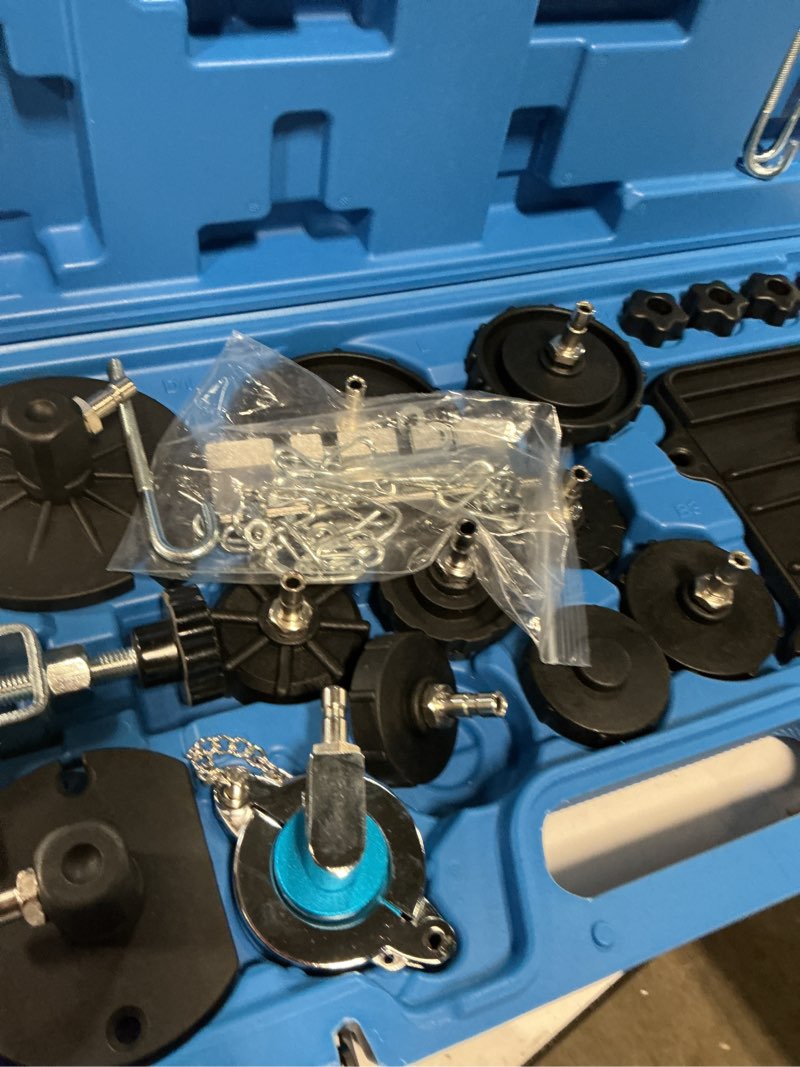 Condition photo showing Good Condition for orion motor tech brake master cylinder bleeder kit, brake bleeder kit with 12 master cylinder adapters, brake bleeding tool compatible with lexus bmw toyota audi more, brake fluid bleeding kit