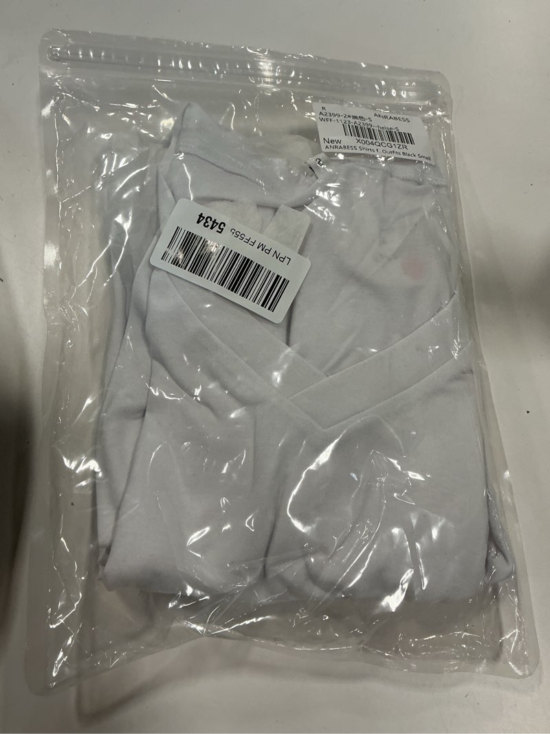 Condition photo showing New/Like New for ANRABESS Shirts for Women Long Sleeve V Neck Tops Dressy Business Casual Side Ruched T-Shirts 2025 Fall Tee Blouses Outfits White Small 