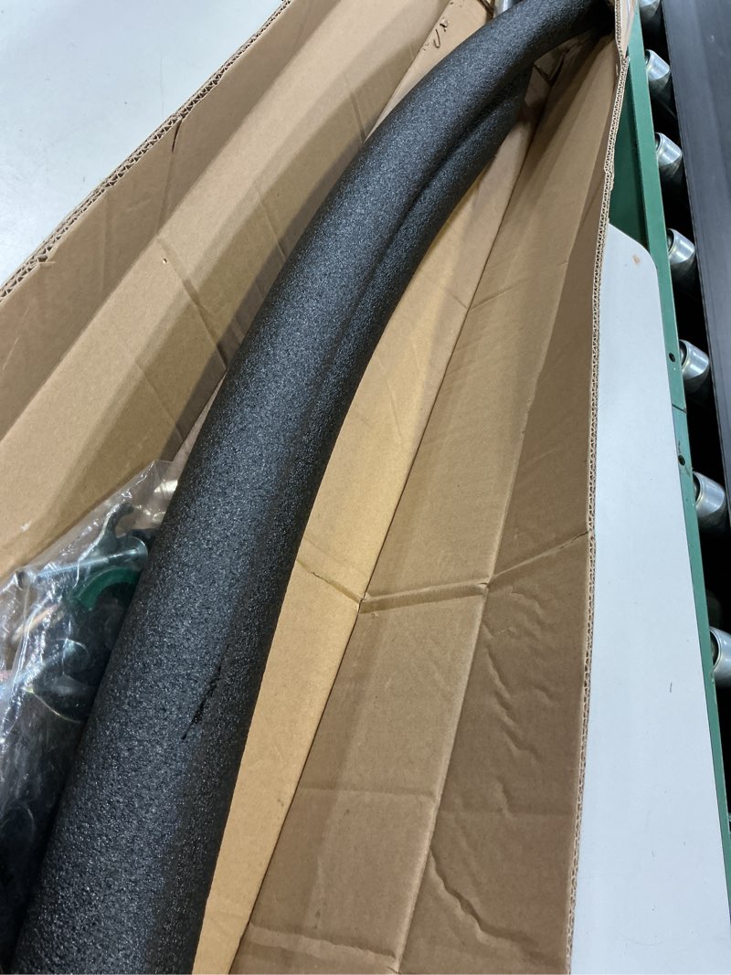 Condition photo showing Good Condition for curved trampoline poles replacement, 1 lower & 1 upper safety trampoline pole universal fit for 8-16ft, with t connector, curved replacement net poles with foam for protection