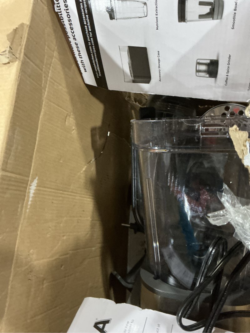 Condition photo showing As Is for Ninja Blender & Food Processor Combo, Foodi Power Blender System for Smoothies, Bowls, Spreads & Shakes, 6 Functions, 72-oz Pitcher, To-Go Cups, Silver, SS401 1600 Peak Watts