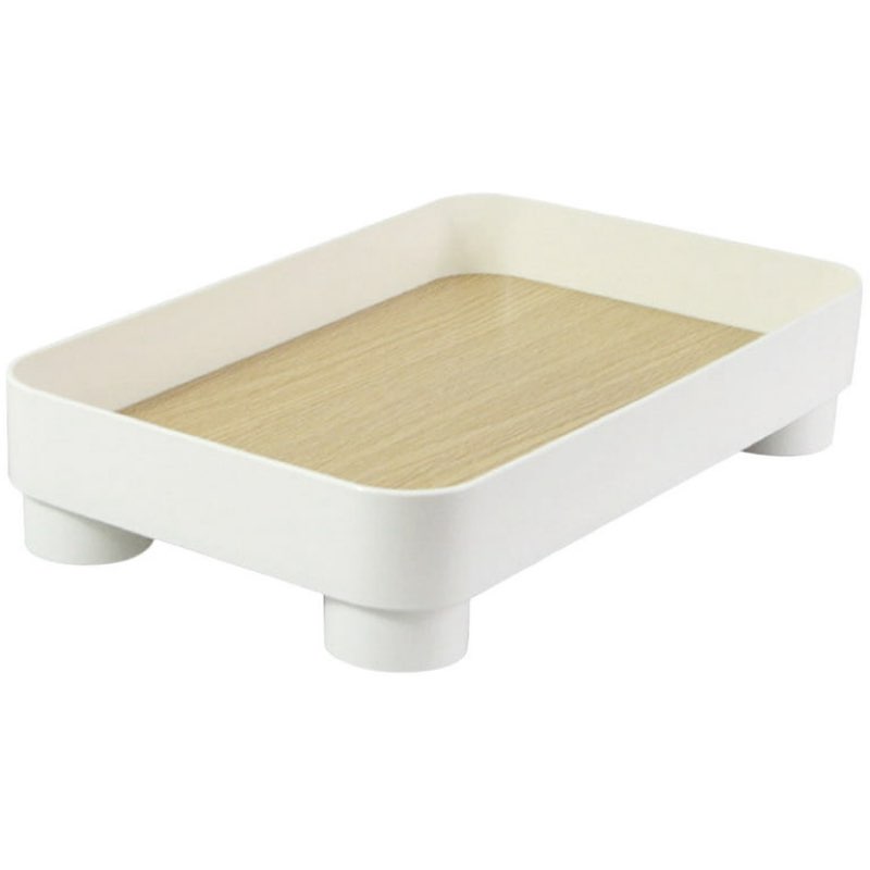 PAMINGONO 1Pcs Perfume Tray Wooden Multi Functional Storage Elegant Solid Color for Friends Bathroom Organization