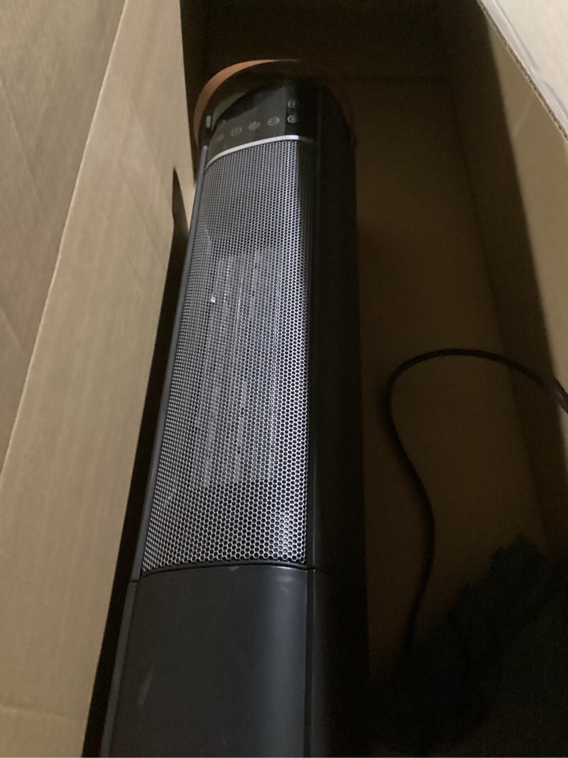 Condition photo showing As Is for similar  to photo dreo space heater for large room, 23 inch electric heaters for indoor use, 8 safe protection tower, 70° oscillation, ptc ceramic with thermostat and remote, quiet, 12h timer, bedroom, office silver 23inch