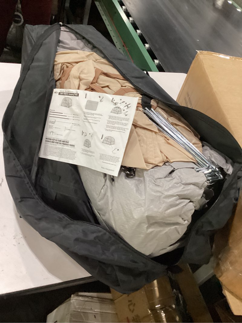 Condition photo showing Good Condition for unp tents 6 person waterproof windproof easy setup,double layer family camping tent with 1 mesh door & 5 large mesh windows -10'x9'x78in(h) khaki 6 person