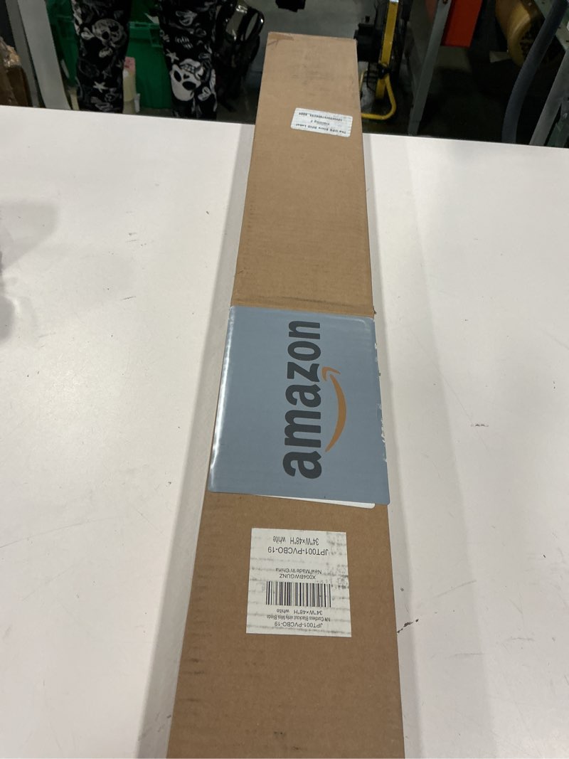 Condition photo showing New/Like New for LazBlinds No Tools No Drill Cordless 1" Vinyl Mini Blinds, 100% Blackout Blinds for Indoor Windows, Room Darkening Privacy Window Blinds and Shades for Interior, 34" W x 48" H, White White 34" W x 48" H