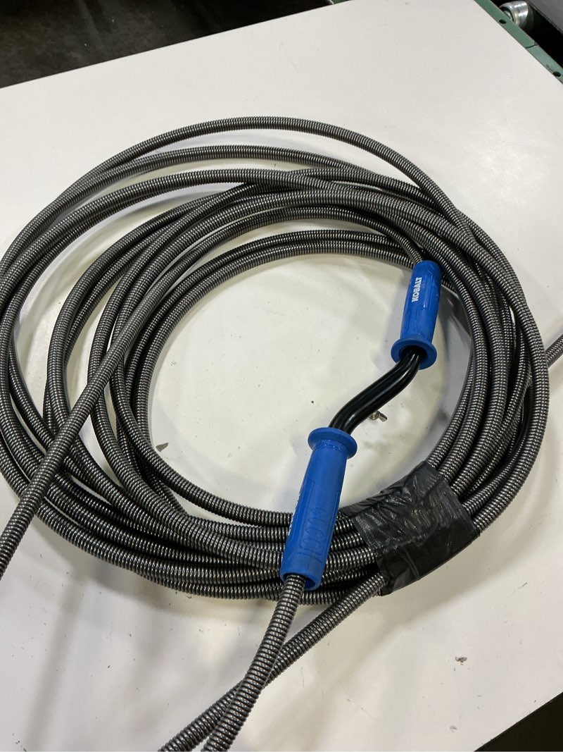 Condition photo showing As Is for kobalt 1/2-in x 50-ft high carbon wire hand auger for drain