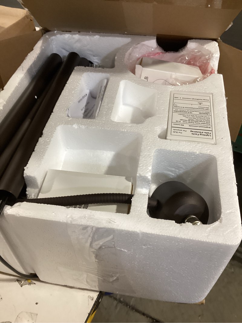 Condition photo showing As Is for luvkczc floor lamps for living room, 72" tall standing lamp, torchiere lamp with 2 reading lamps, industrial bright floor lamp for bedroom, office, dresser, brown lamps, 3 led bulbs included
