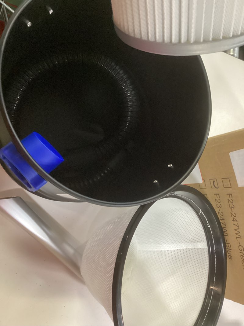 Condition photo showing Good Condition for Ash Vacuum Cleaner -2.6 Gallon Fireplace Ash Vac with 800w Powerful Hose Non-Woven Dust Separator | Dry Stove Vacuum for Fireplaces Pellet Grill Wood Stove Fire Pits Blue Blue 10L (2.6 gallons)